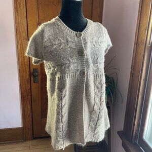 Y2K Style Babydoll Cable Knit Button Cardigan Cozy Y2K Sweater Small Feminine Ar